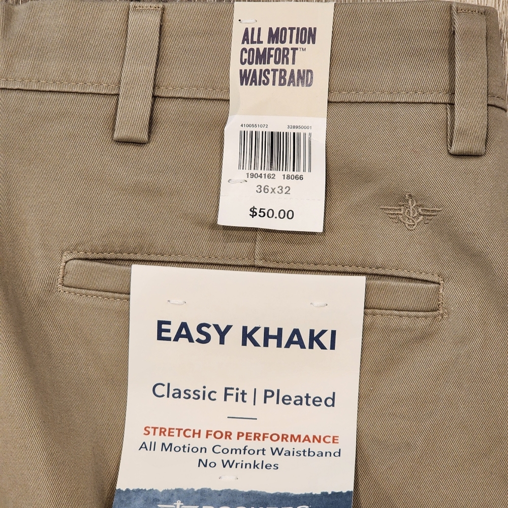 New Men's Pants Khaki Dockers Classic Fit 36 x 32 NWT